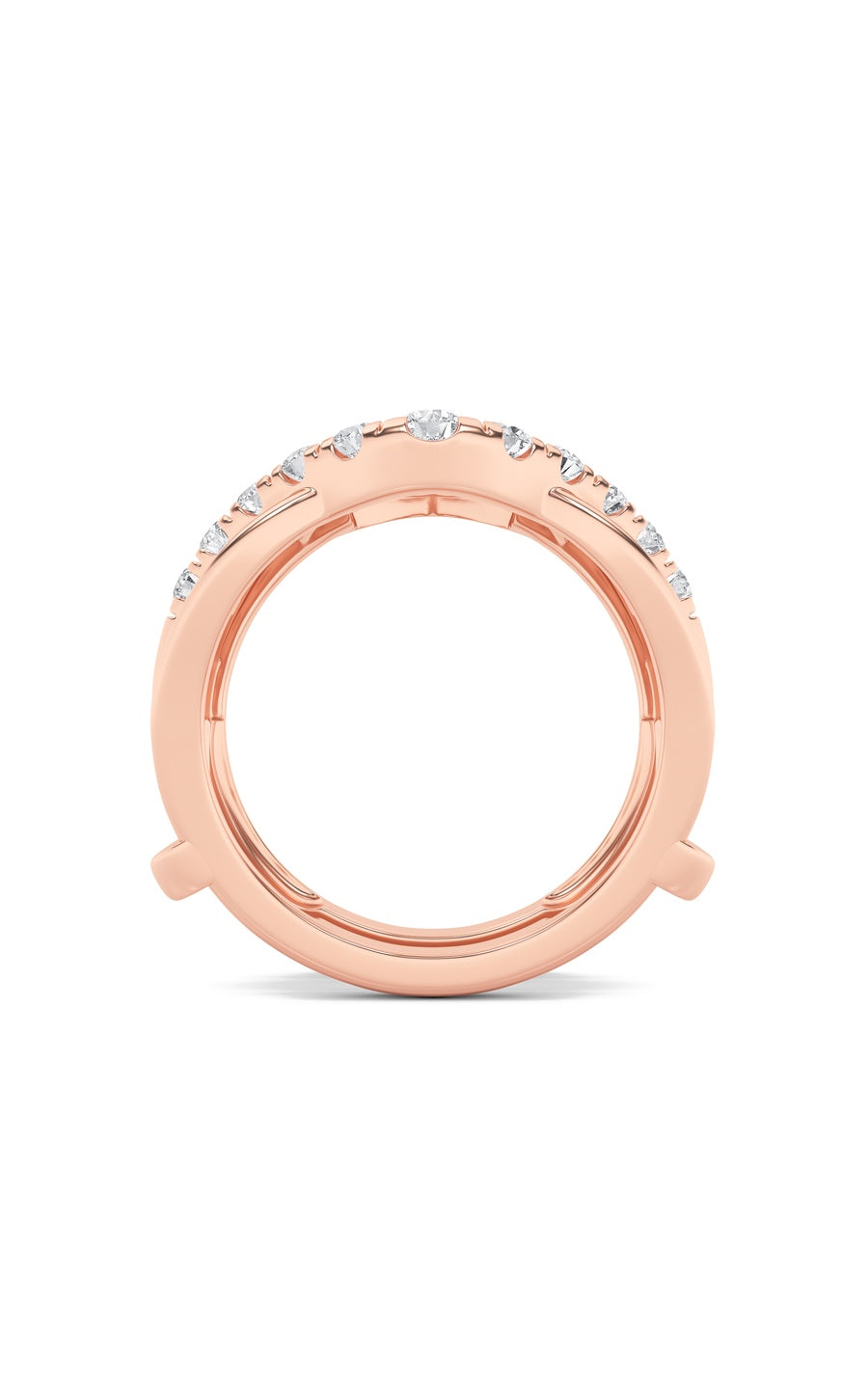 1Cttw Round Shaped Lab Grown Diamond (F/VS) InsertJacket Ring in 14K Gold
