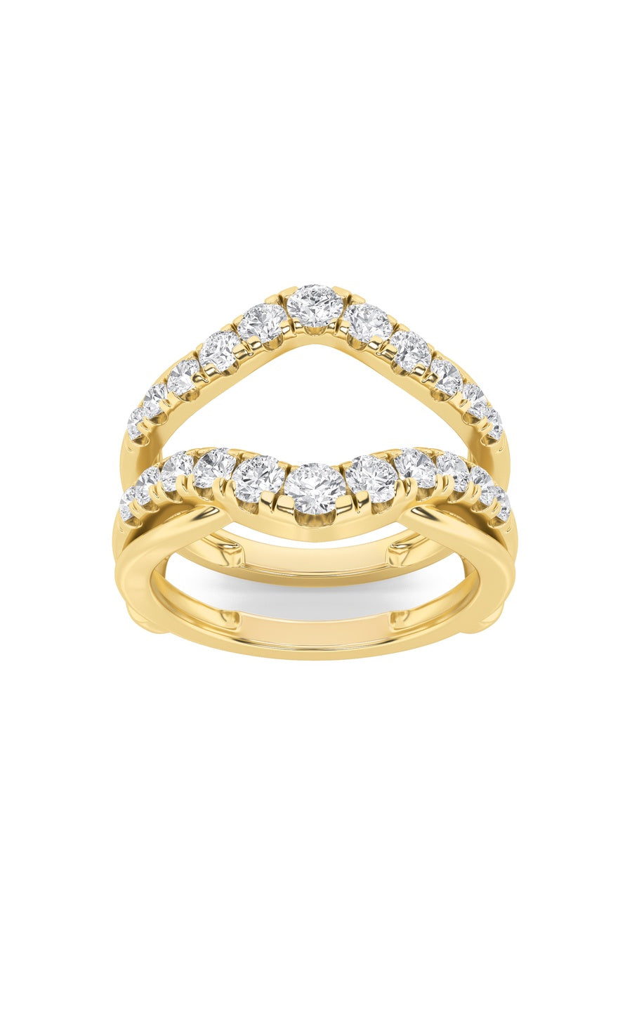 3Cttw Round Shaped Lab Grown Diamond (F/VS) InsertJacket Ring in 14K Gold