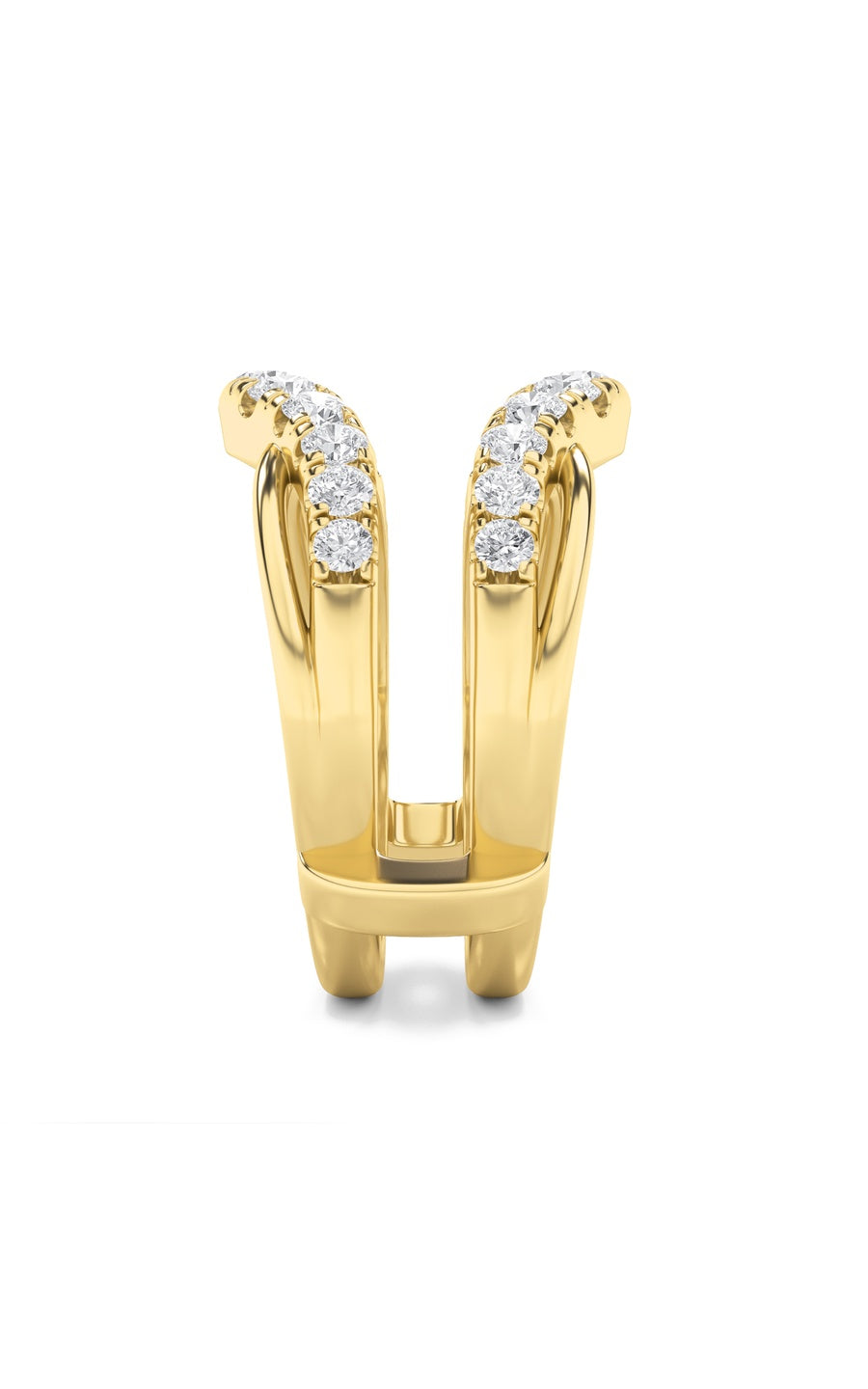 3Cttw Round Shaped Lab Grown Diamond (F/VS) InsertJacket Ring in 14K Gold