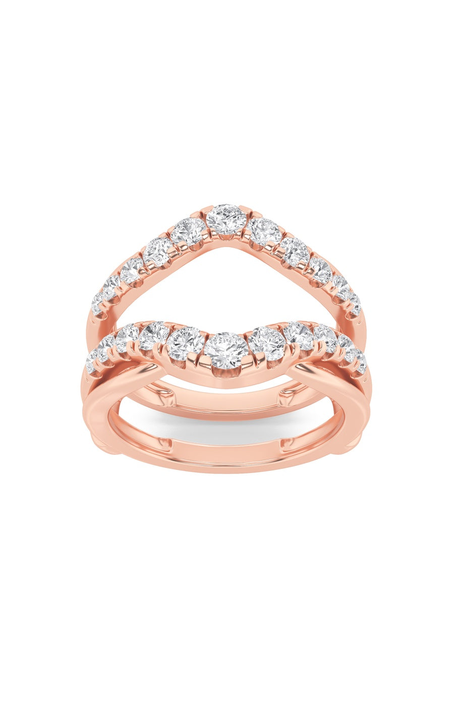 3Cttw Round Shaped Lab Grown Diamond (F/VS) InsertJacket Ring in 14K Gold