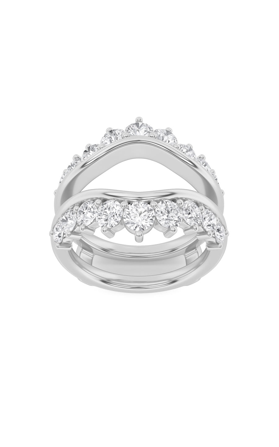 2Cttw Round Shaped Lab Grown Diamond (F/VS) InsertJacket Ring in 14K Gold