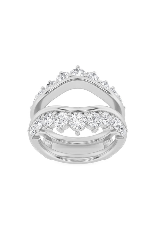 2Cttw Round Shaped Lab Grown Diamond (F/VS) InsertJacket Ring in 14K Gold