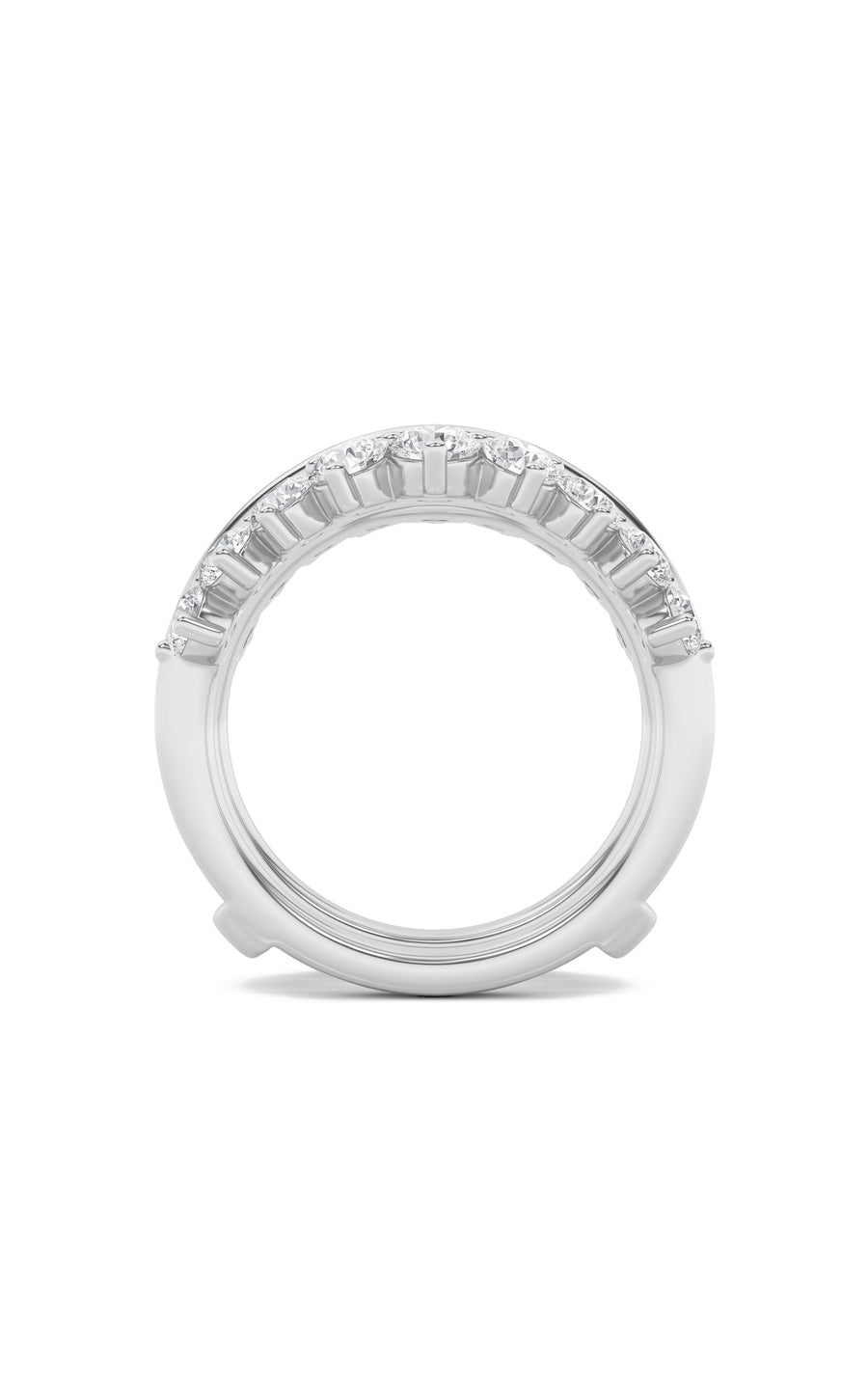 2Cttw Round Shaped Lab Grown Diamond (F/VS) InsertJacket Ring in 14K Gold
