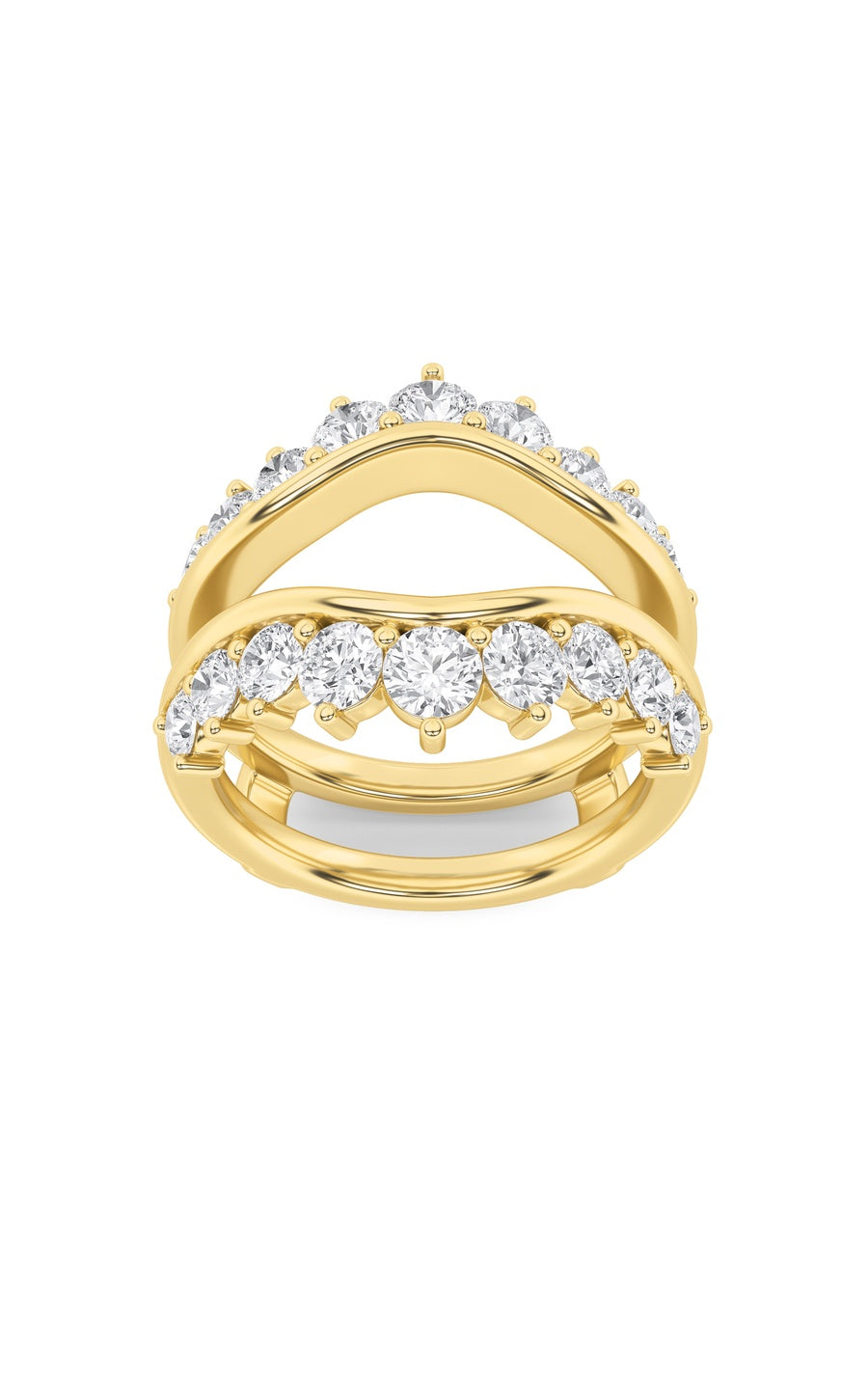 2Cttw Round Shaped Lab Grown Diamond (F/VS) InsertJacket Ring in 14K Gold