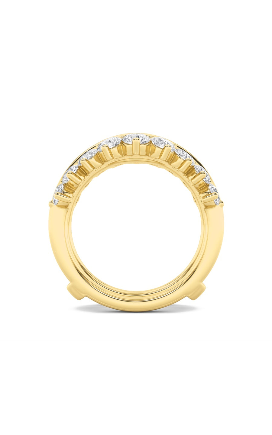 2Cttw Round Shaped Lab Grown Diamond (F/VS) InsertJacket Ring in 14K Gold
