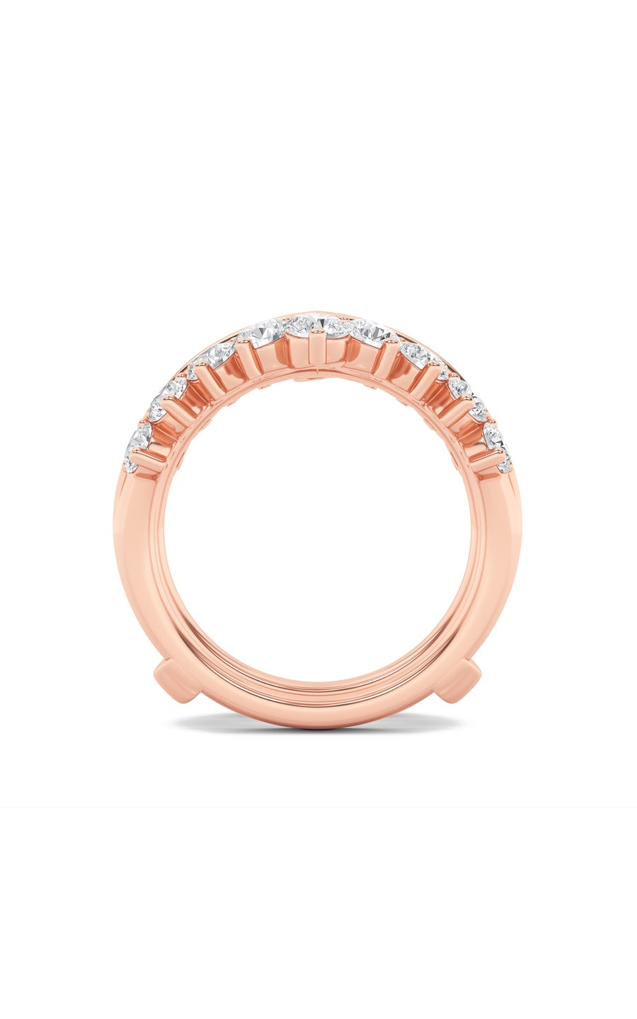 2Cttw Round Shaped Lab Grown Diamond (F/VS) InsertJacket Ring in 14K Gold