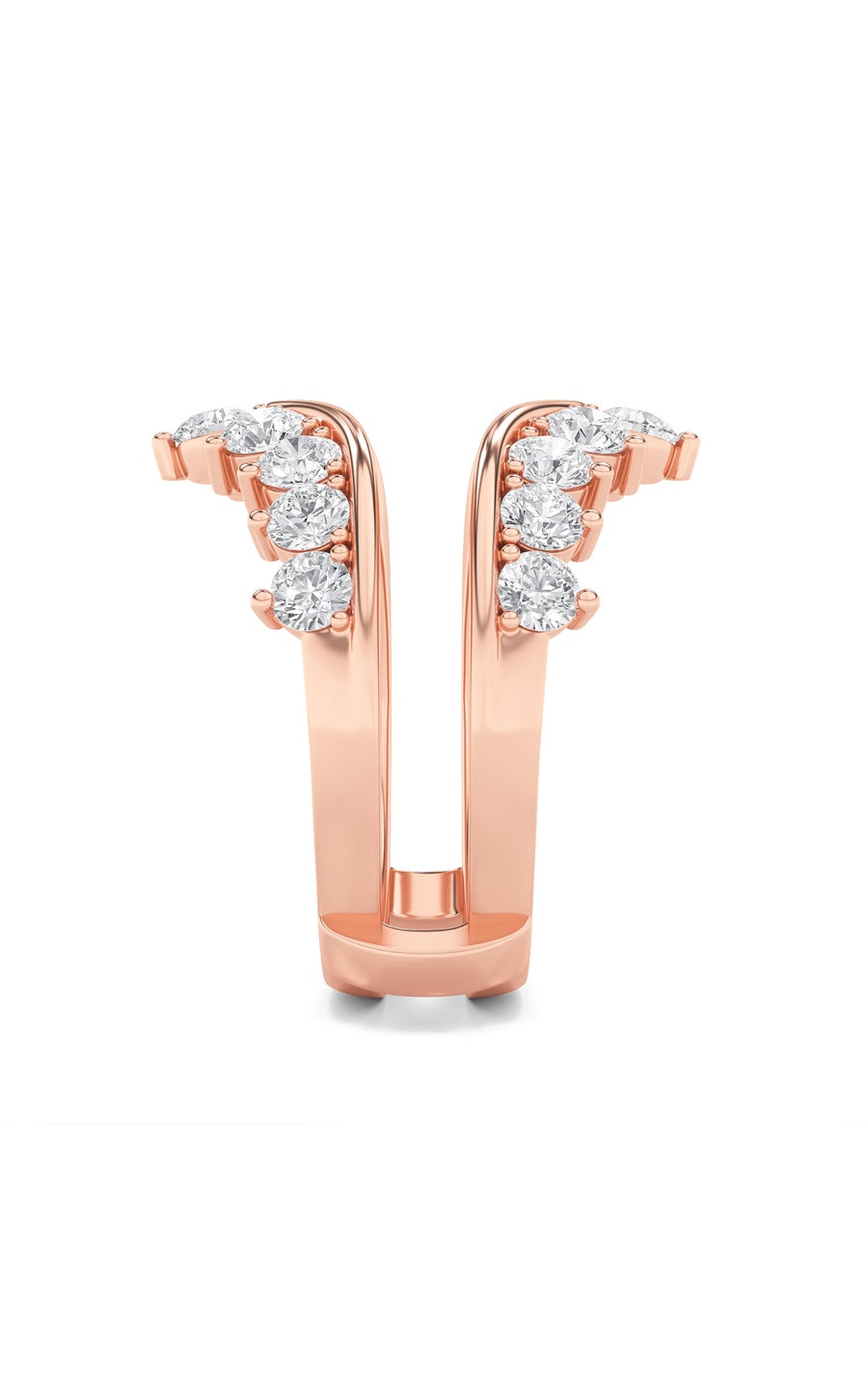 2Cttw Round Shaped Lab Grown Diamond (F/VS) InsertJacket Ring in 14K Gold