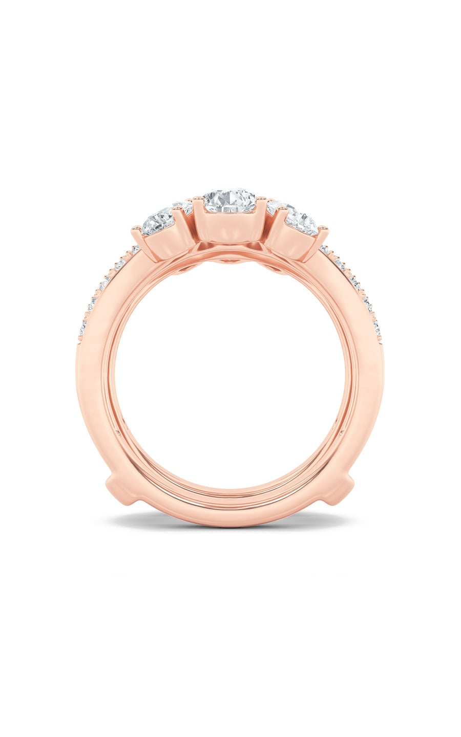 2Cttw Pear Shaped Lab Grown Diamond (F/VS) InsertJacket Ring in 14K Gold