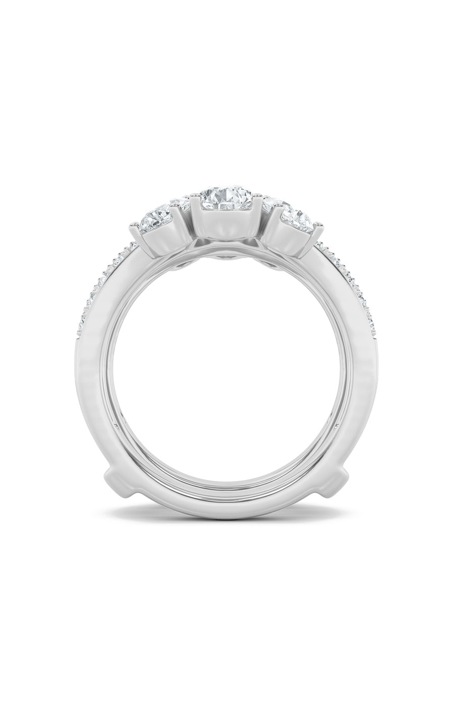 2.25Cttw Pear Shaped Lab Grown Diamond (F/VS) Insert Jacket Ring in 14K Gold