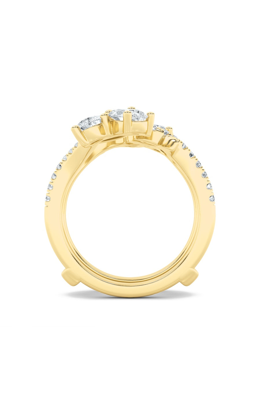 2Cttw Marquise Shaped Lab Grown Diamond (F/VS) Insert Jacket Ring in 14K Gold