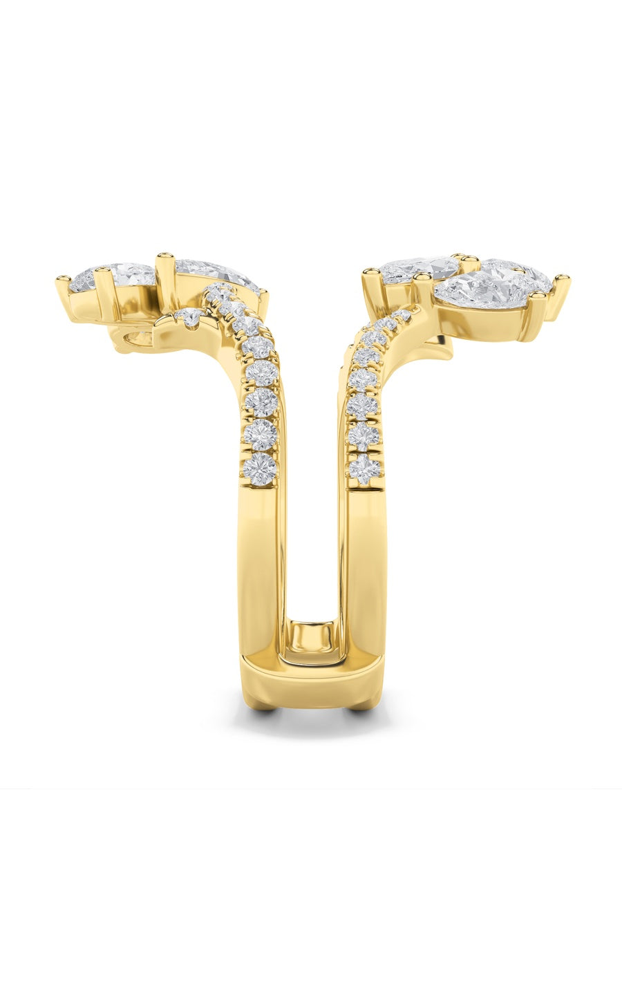 2Cttw Marquise Shaped Lab Grown Diamond (F/VS) Insert Jacket Ring in 14K Gold