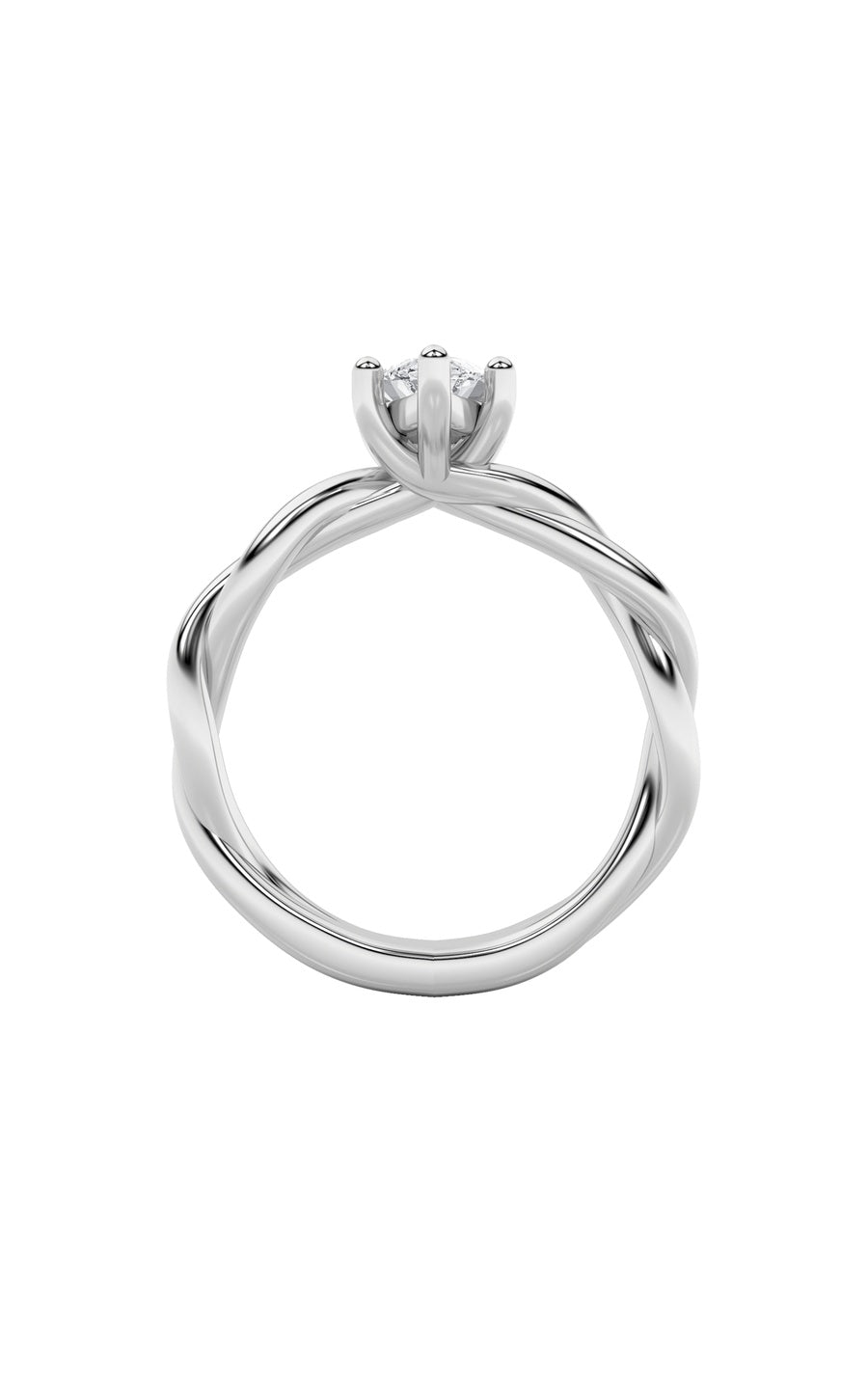 1Cttw Marquise Shaped Lab Grown Diamond (F/VS) Twisted Shank Solitaire Engagement Ring in 14K Gold