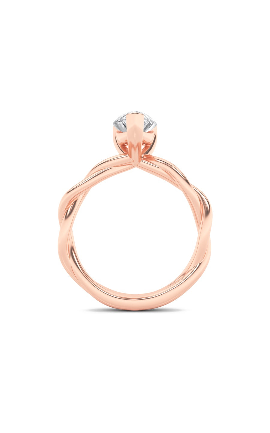 1.5Cttw Pear Shaped Lab Grown Diamond (F/VS) Twisted Shank Solitaire Engagement Ring in 14K Gold