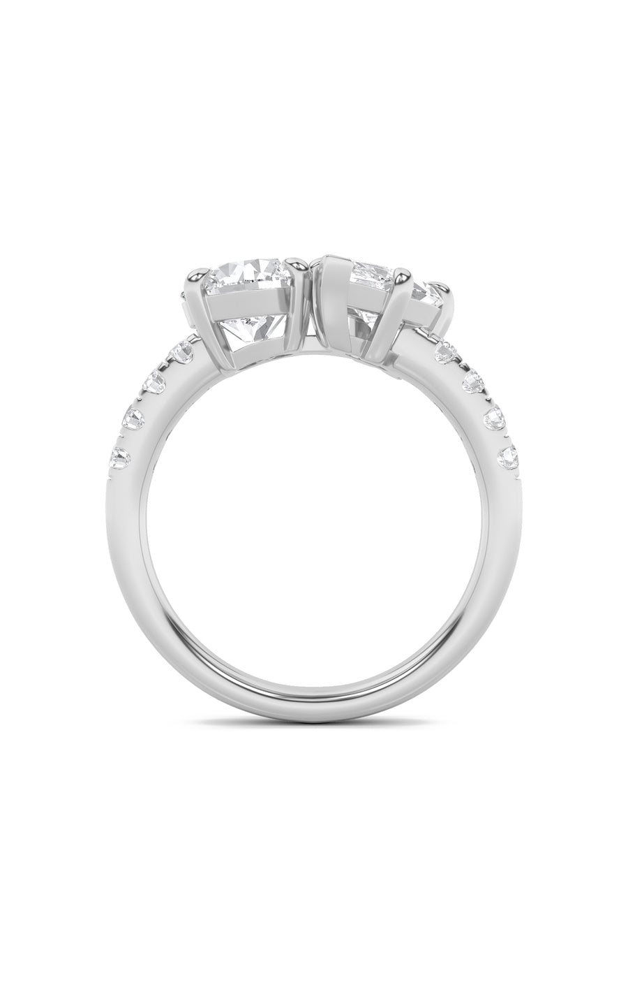 3Cttw Round Shaped Lab Grown Diamond (F/VS) Toi etMoi Engagement Ring in 14K Gold