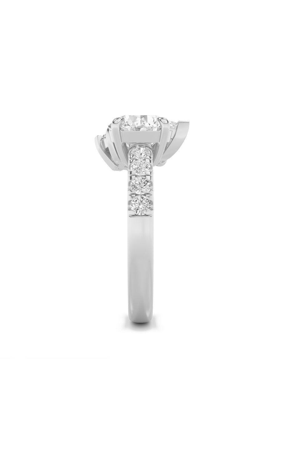 3Cttw Round Shaped Lab Grown Diamond (F/VS) Toi etMoi Engagement Ring in 14K Gold