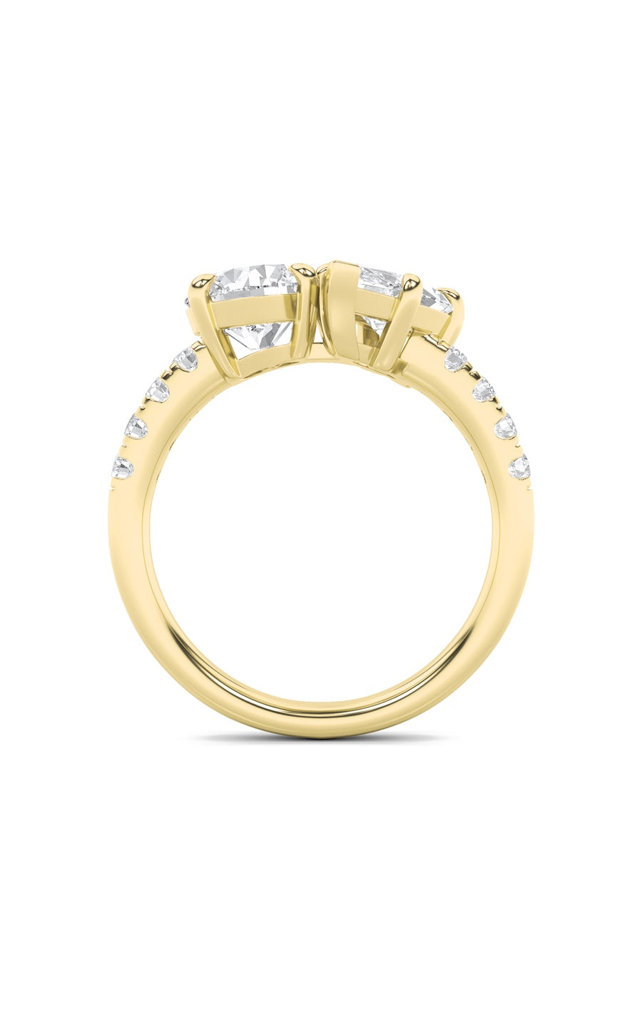 3Cttw Round Shaped Lab Grown Diamond (F/VS) Toi etMoi Engagement Ring in 14K Gold