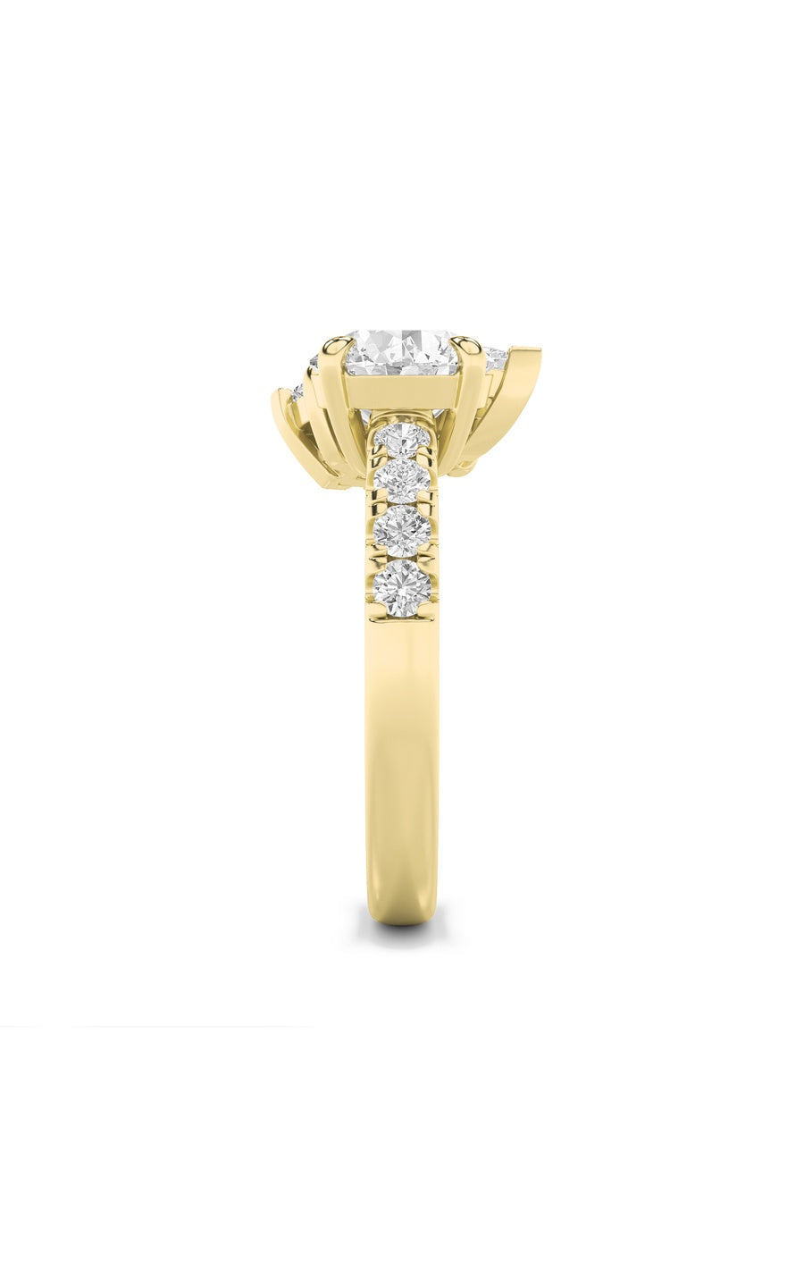 3Cttw Round Shaped Lab Grown Diamond (F/VS) Toi etMoi Engagement Ring in 14K Gold