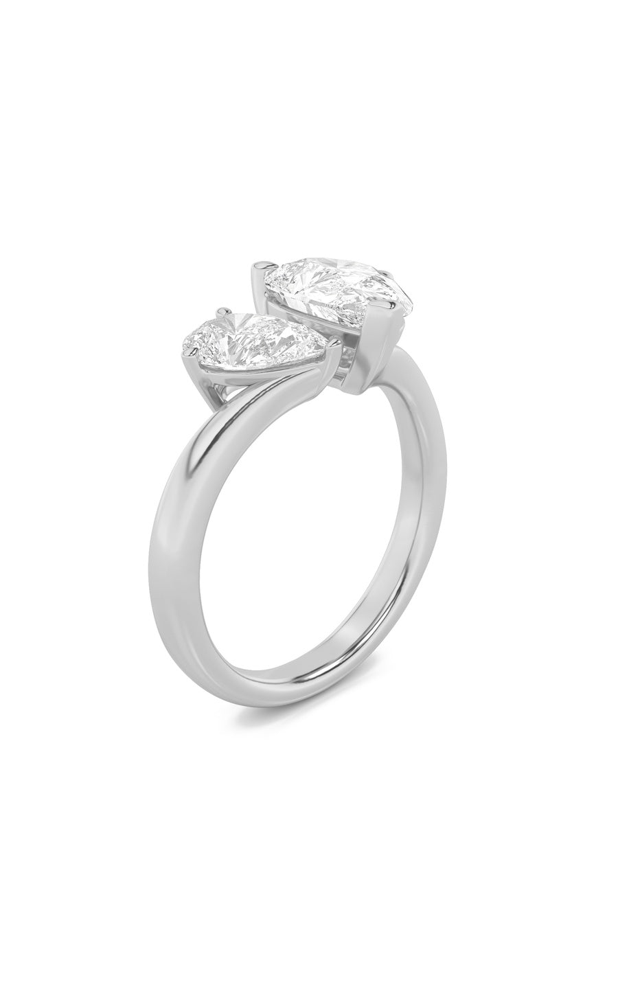 3Cttw Pear Shaped Lab Grown Diamond (F/VS) Toi etMoi Engagement Ring in 14K Gold
