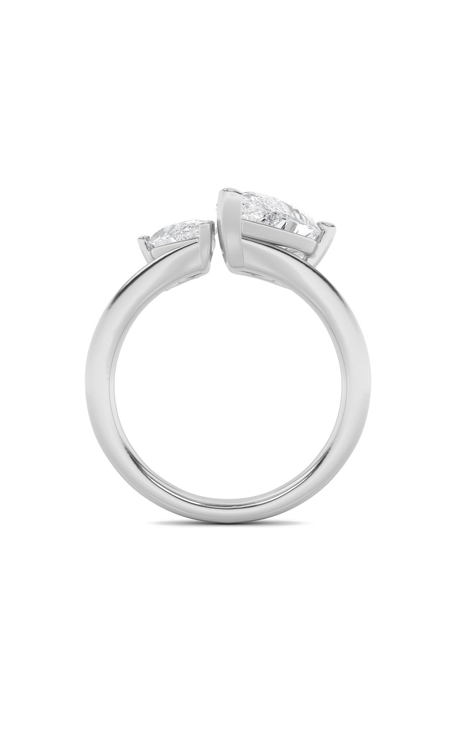 3Cttw Pear Shaped Lab Grown Diamond (F/VS) Toi etMoi Engagement Ring in 14K Gold
