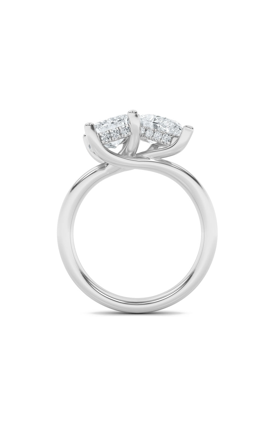 3Cttw Emerald Shaped Lab Grown Diamond (F/VS) Toiet Moi Engagement Ring in 14K Gold