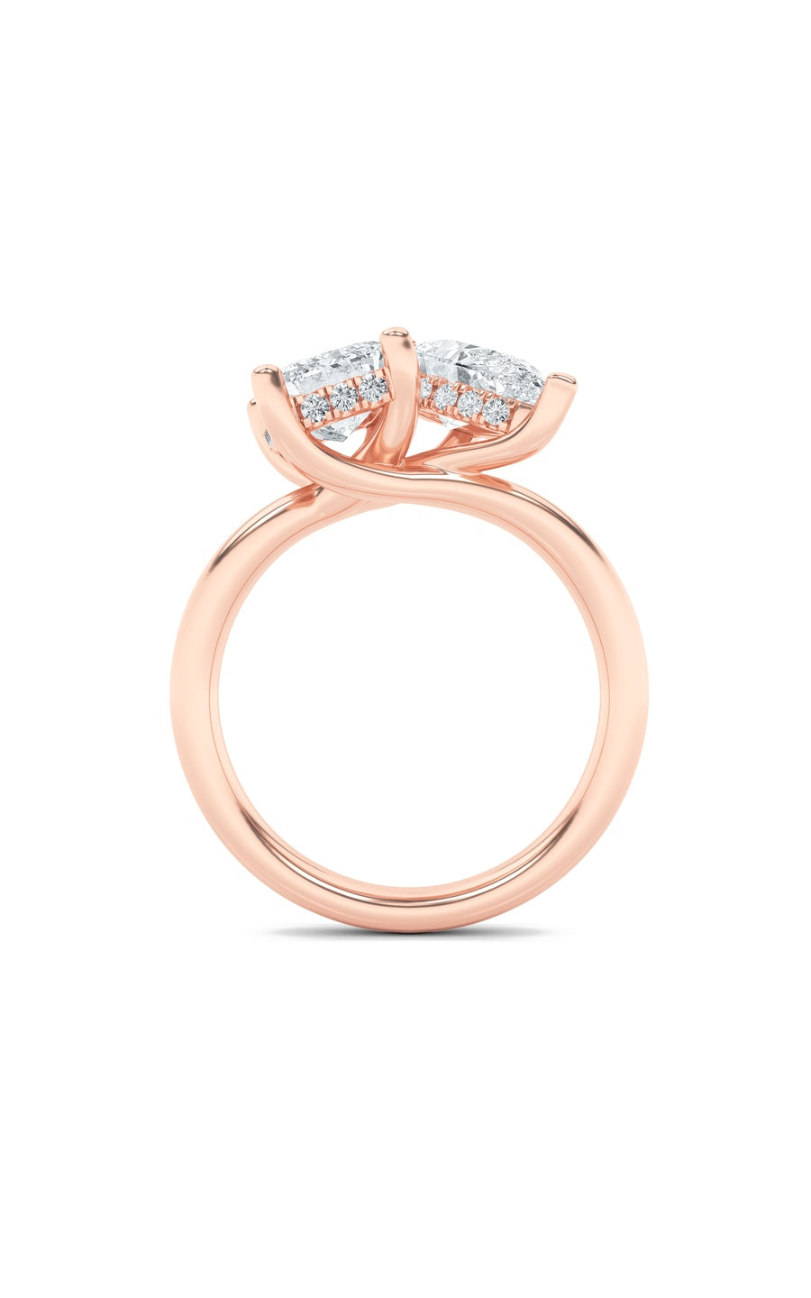 3Cttw Emerald Shaped Lab Grown Diamond (F/VS) Toiet Moi Engagement Ring in 14K Gold