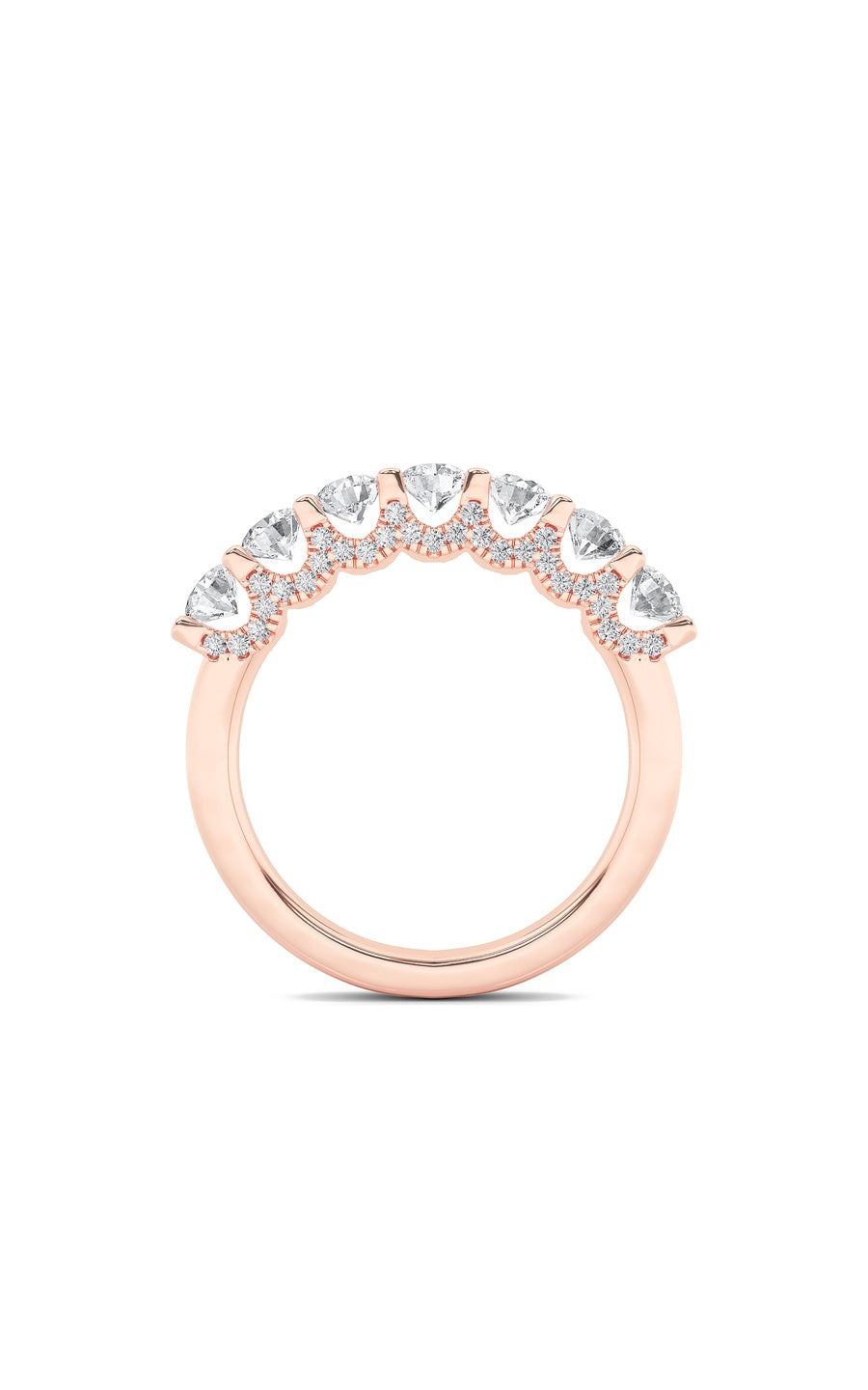 1Cttw Round Shaped Lab Grown Diamond (F/VS) Accented Double Halo Set of Band and  Ring in 14K Gold