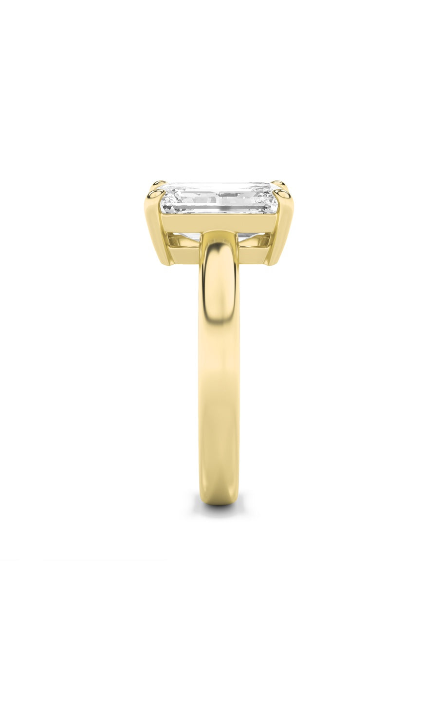 3Cttw Emerald Shaped Lab Grown Diamond (F/VS) Toiet Moi Engagement Ring in 14K Gold