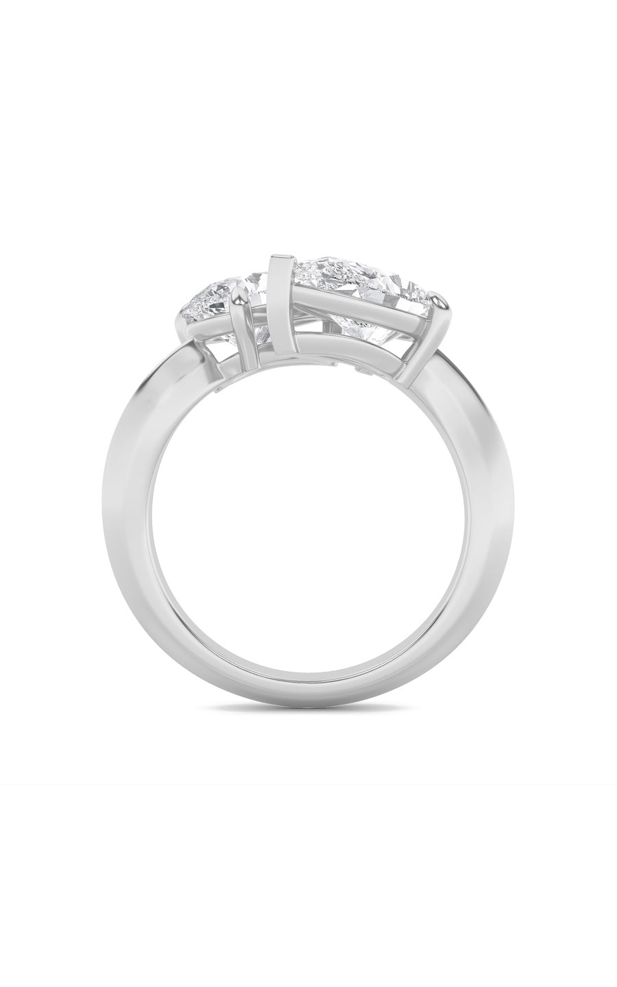 3Cttw Pear Shaped Lab Grown Diamond (G/VS) Toi etMoi Engagement Ring in 14K Gold