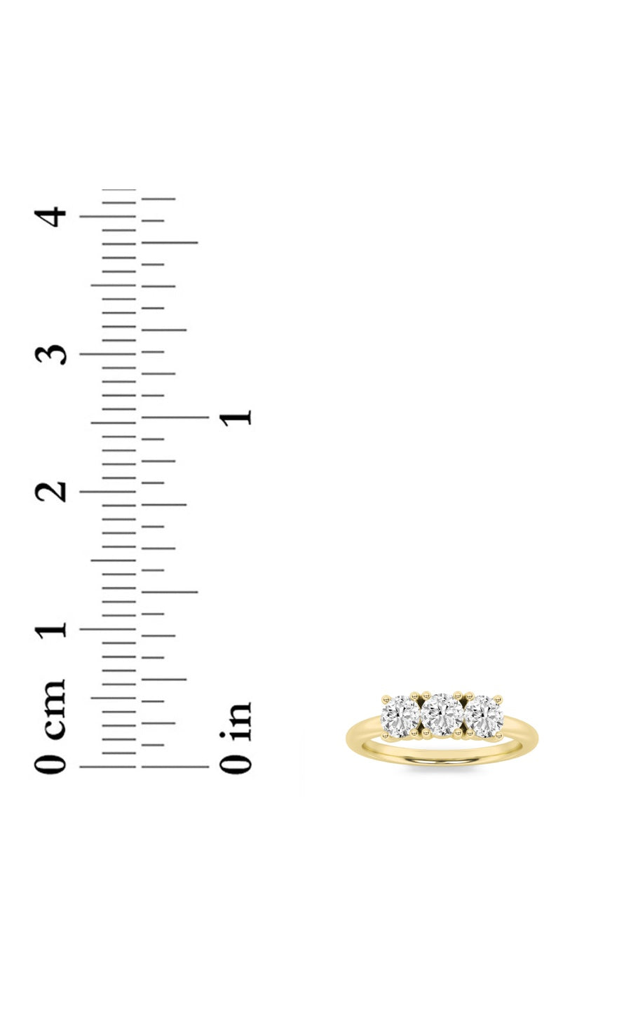 1.5Cttw Round Shaped Lab Grown Diamond (F/VS) Three Stone Band Ring in 14K Gold