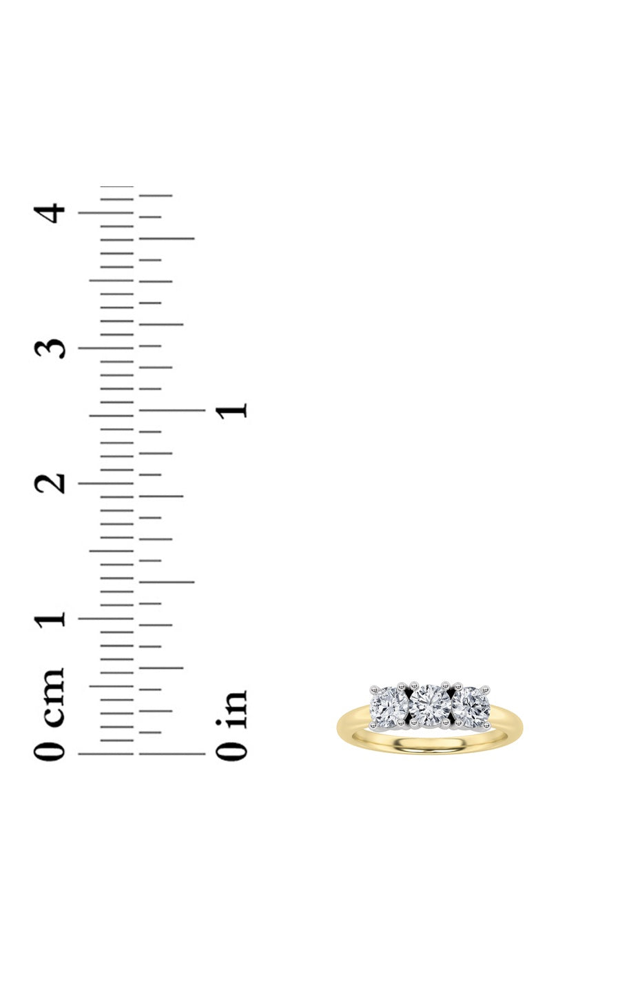 2Cttw Round Shaped Lab Grown Diamond (F/VS) ThreeStone Band Ring in 14K Gold