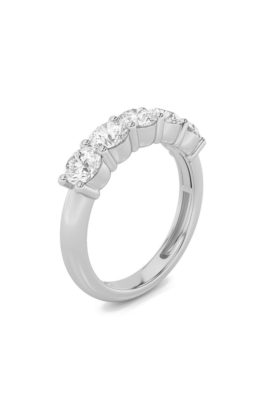 1.5Cttw Round Shaped Lab Grown Diamond (F/VS) FiveStone Band Ring in 14K Gold