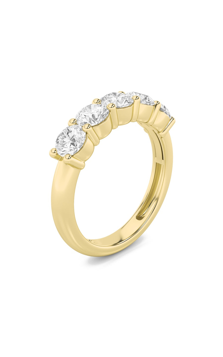1.5Cttw Round Shaped Lab Grown Diamond (F/VS) FiveStone Band Ring in 14K Gold