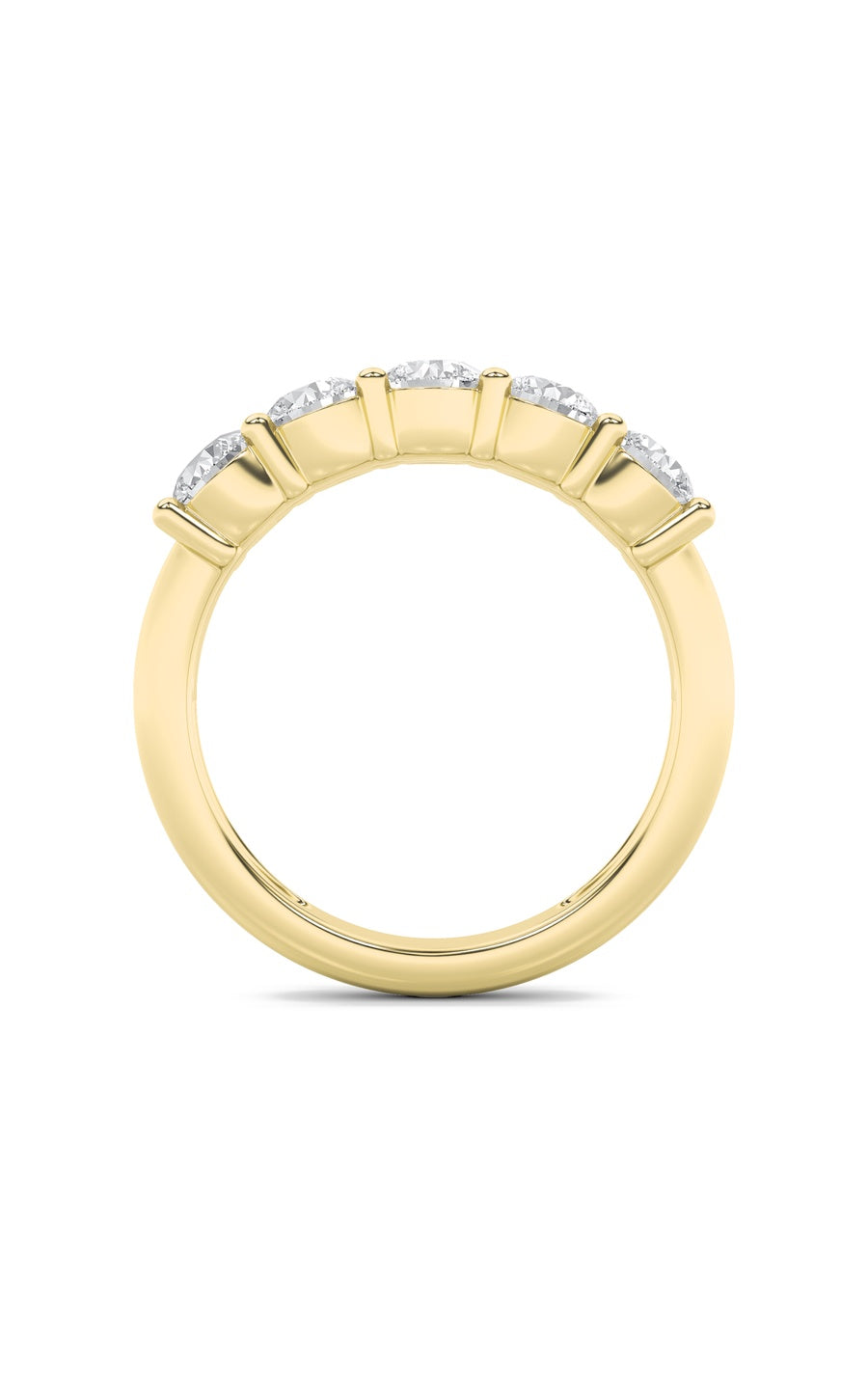 1.5Cttw Round Shaped Lab Grown Diamond (F/VS) FiveStone Band Ring in 14K Gold