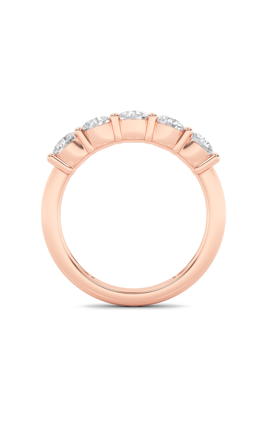 1.5Cttw Round Shaped Lab Grown Diamond (F/VS) FiveStone Band Ring in 14K Gold