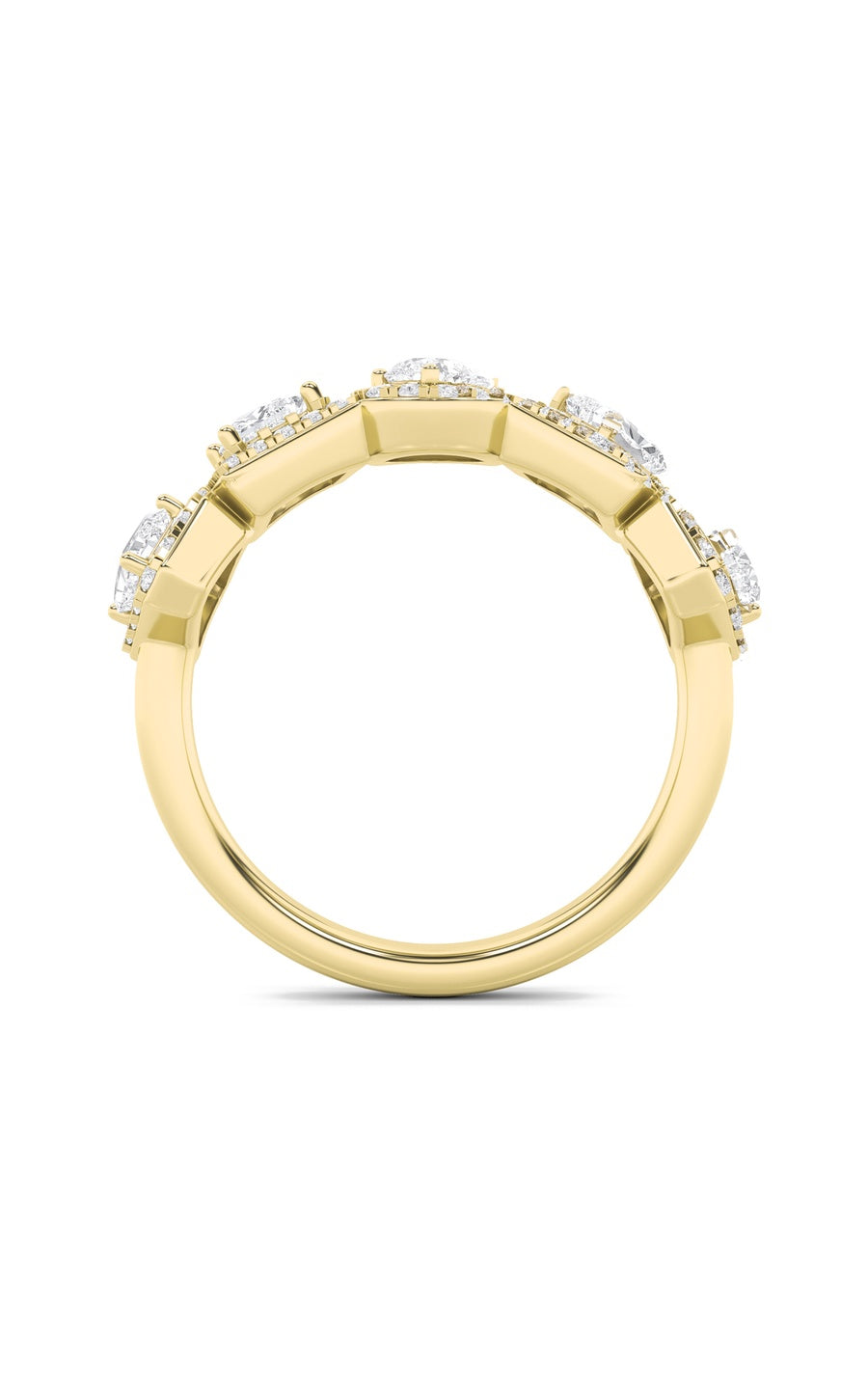1.5Cttw Mix Shaped Lab Grown Diamond (F/VS) Five Stone Ring in 14K Gold