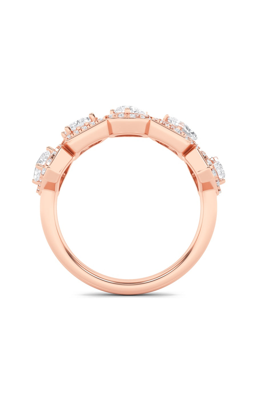 1.5Cttw Mix Shaped Lab Grown Diamond (F/VS) Five Stone Ring in 14K Gold