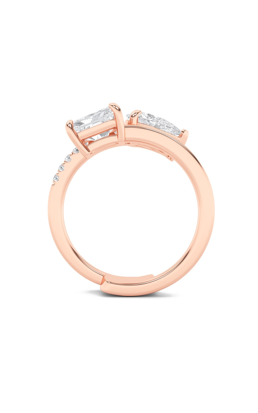 1.5Cttw Pear Shaped Lab Grown Diamond (F/VS) Toi et Moi Fashion Ring in 14K Gold