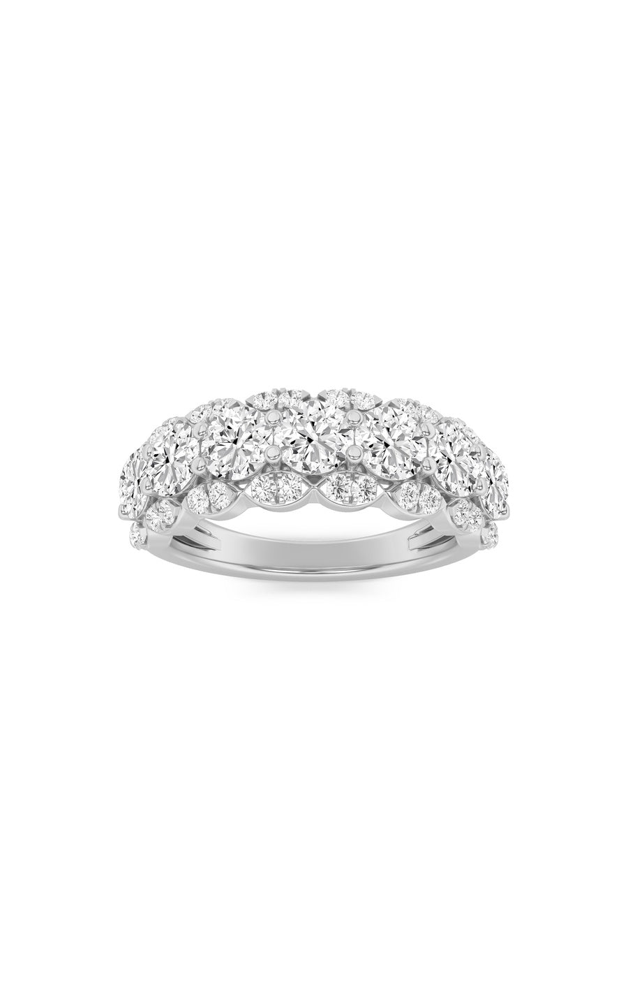 2Cttw Round Shaped Lab Grown Diamond (F/VS) MultiStone Band Ring in 14K Gold