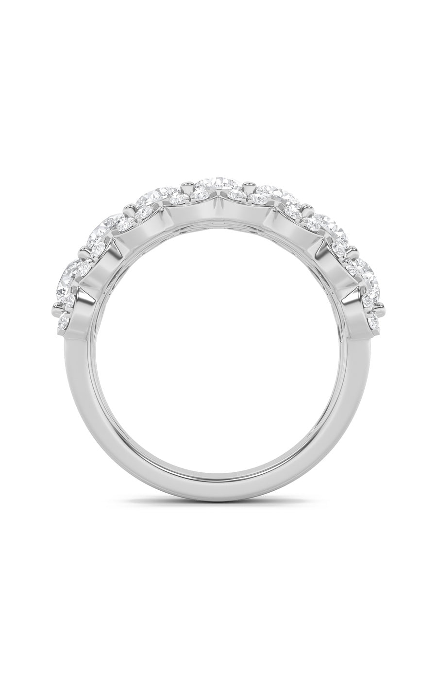 2CTW Round Shaped Lab Grown Diamond (F/VS) Multi Stone Band Ring in 14K Gold
