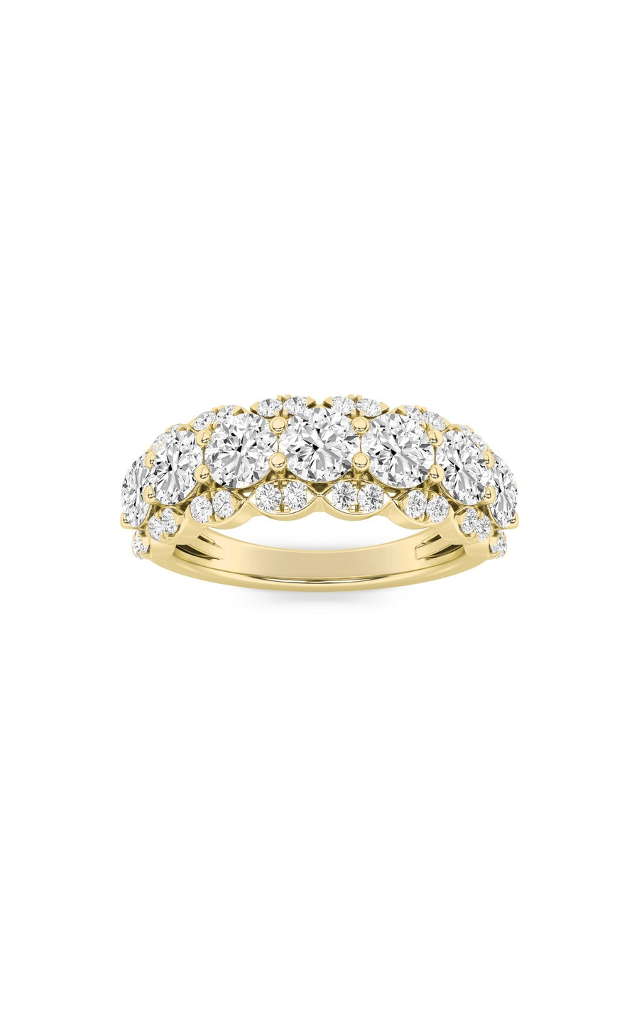 2Cttw Round Shaped Lab Grown Diamond (F/VS) MultiStone Band Ring in 14K Gold