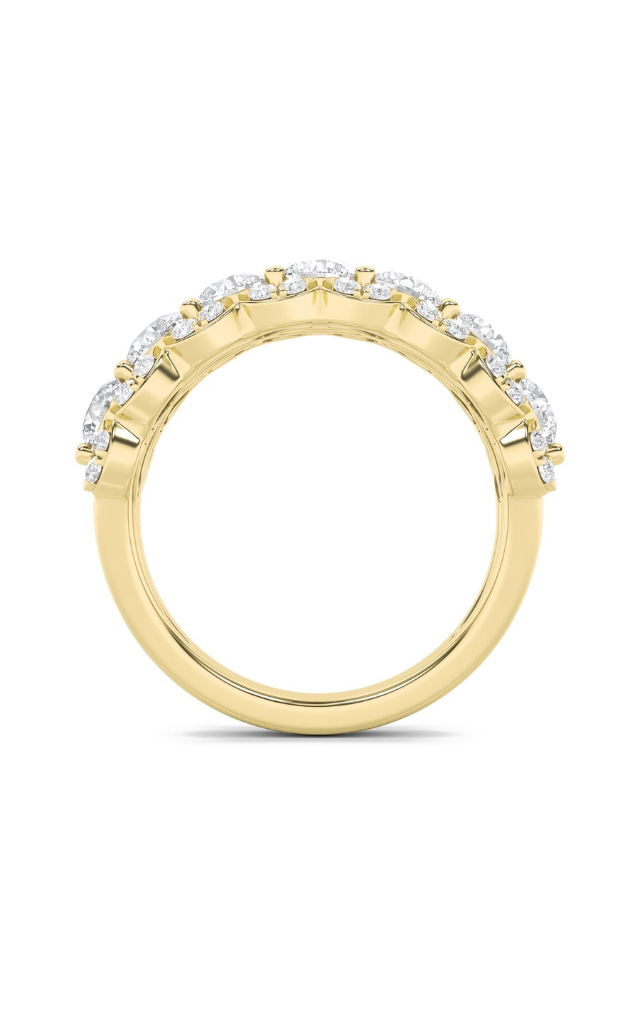 2Cttw Round Shaped Lab Grown Diamond (F/VS) MultiStone Band Ring in 14K Gold
