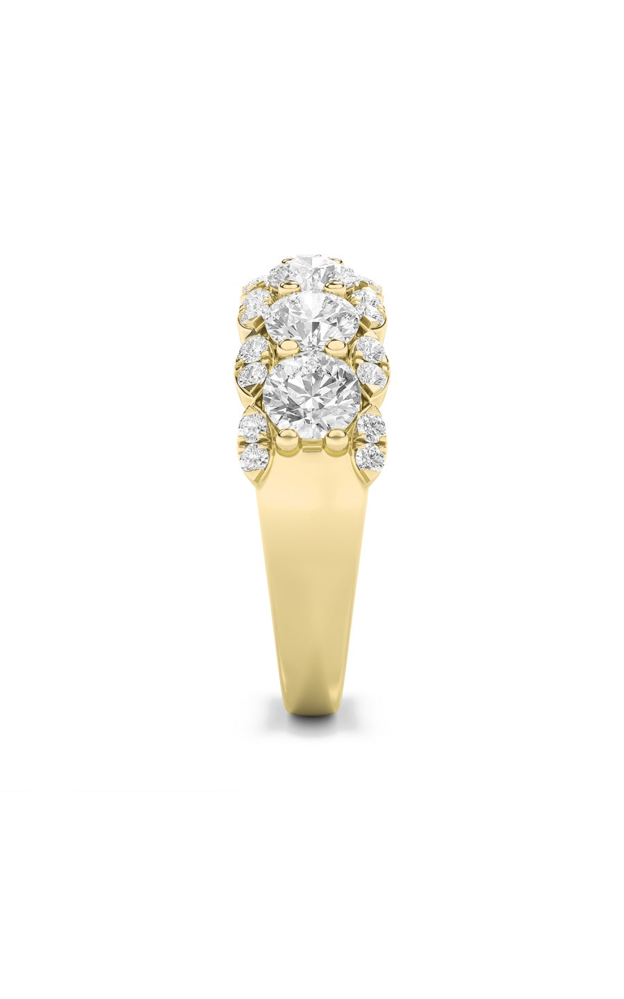2Cttw Round Shaped Lab Grown Diamond (F/VS) MultiStone Band Ring in 14K Gold