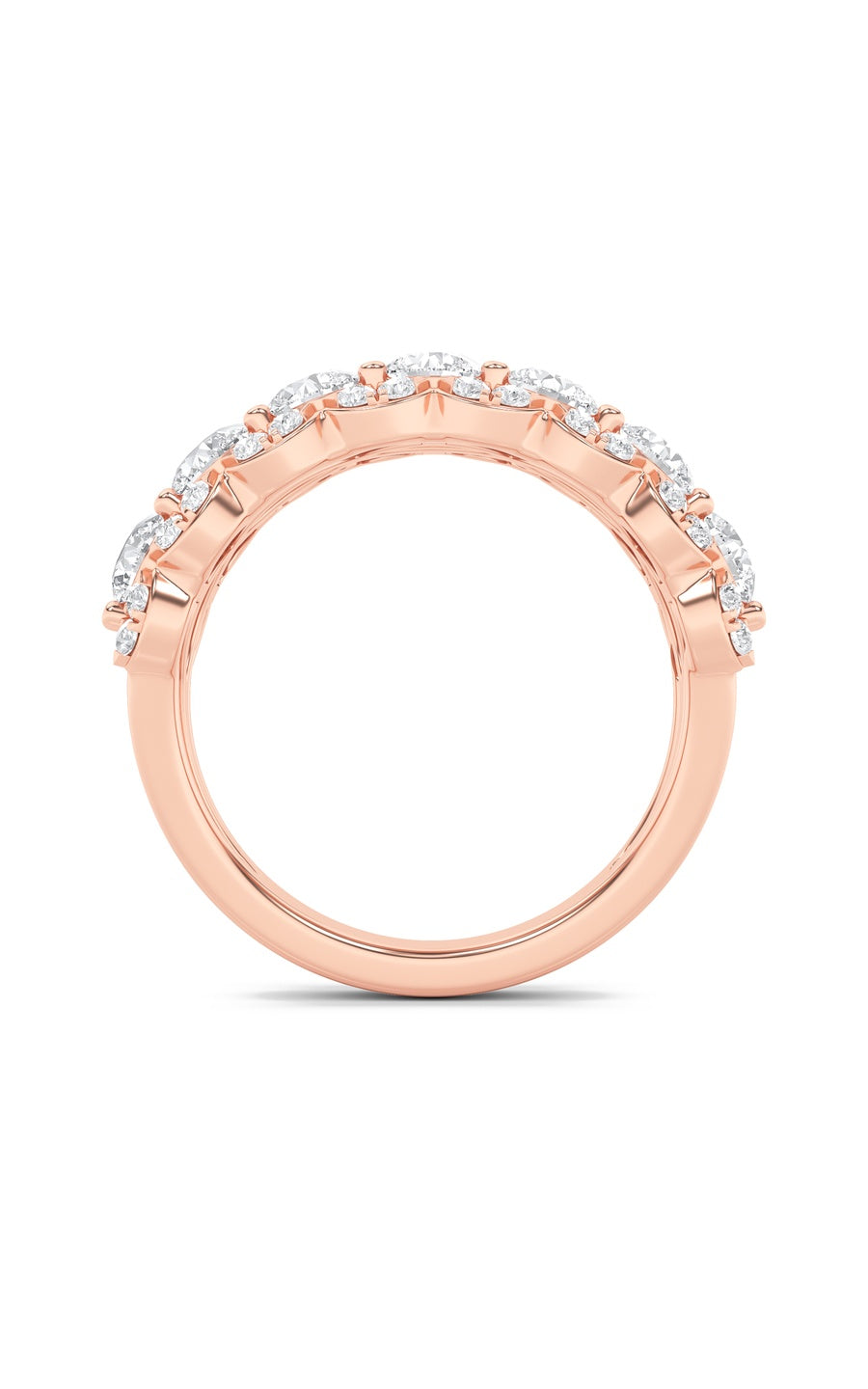 2Cttw Round Shaped Lab Grown Diamond (F/VS) MultiStone Band Ring in 14K Gold