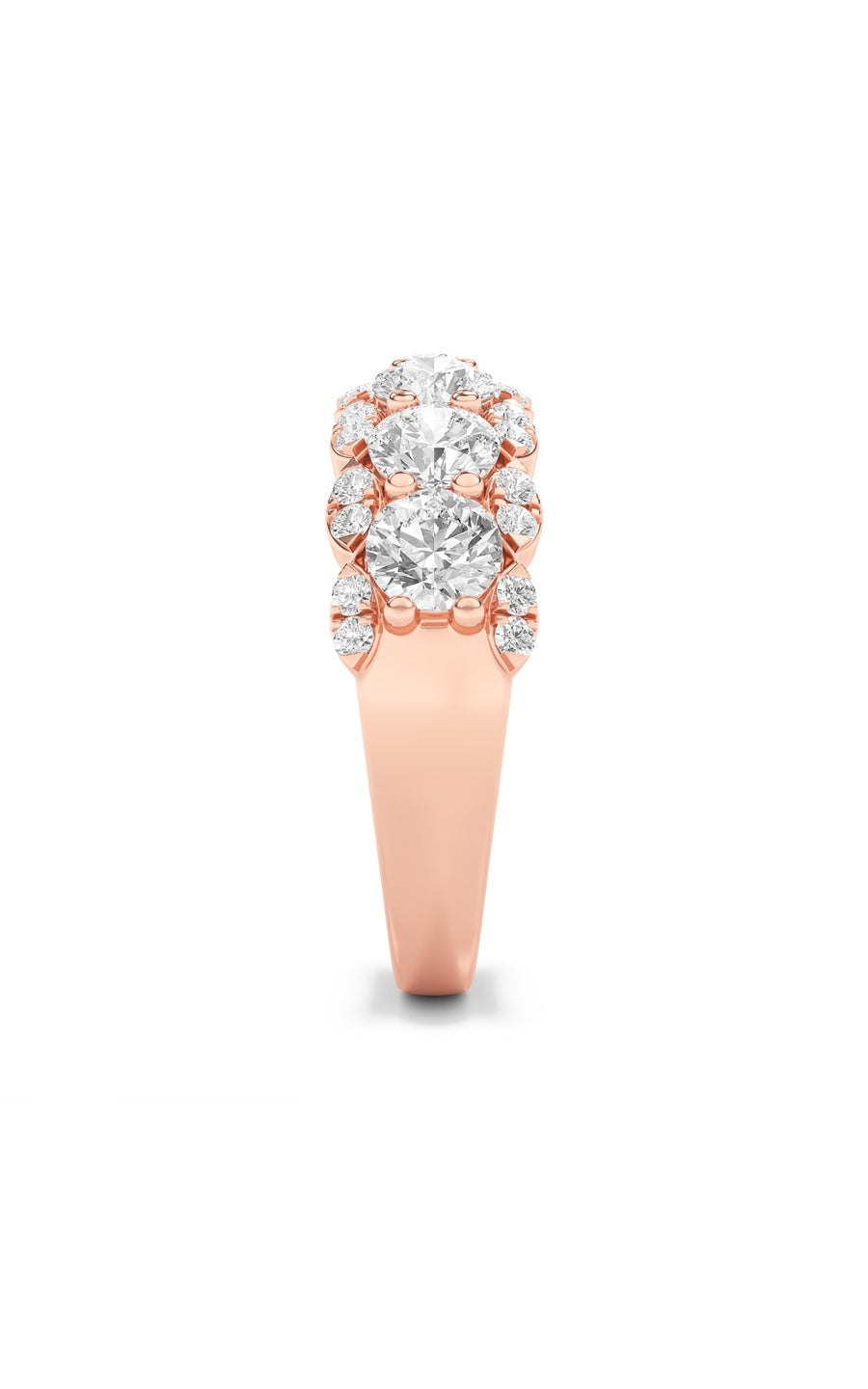 2Cttw Round Shaped Lab Grown Diamond (F/VS) MultiStone Band Ring in 14K Gold