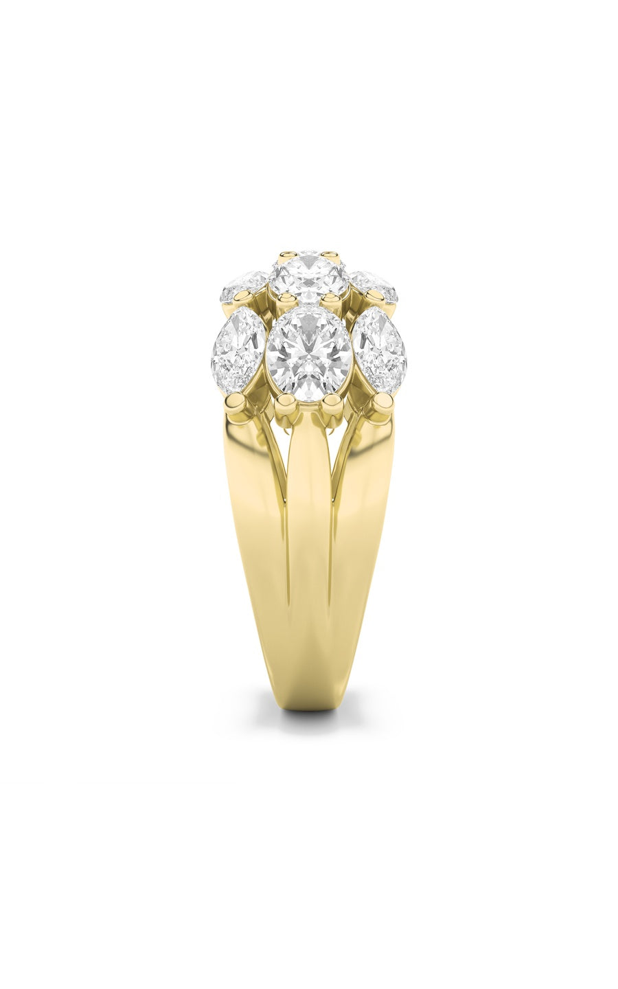 3Cttw Oval Shaped Lab Grown Diamond (F/VS) Multi Stone Band Ring in 14K Gold