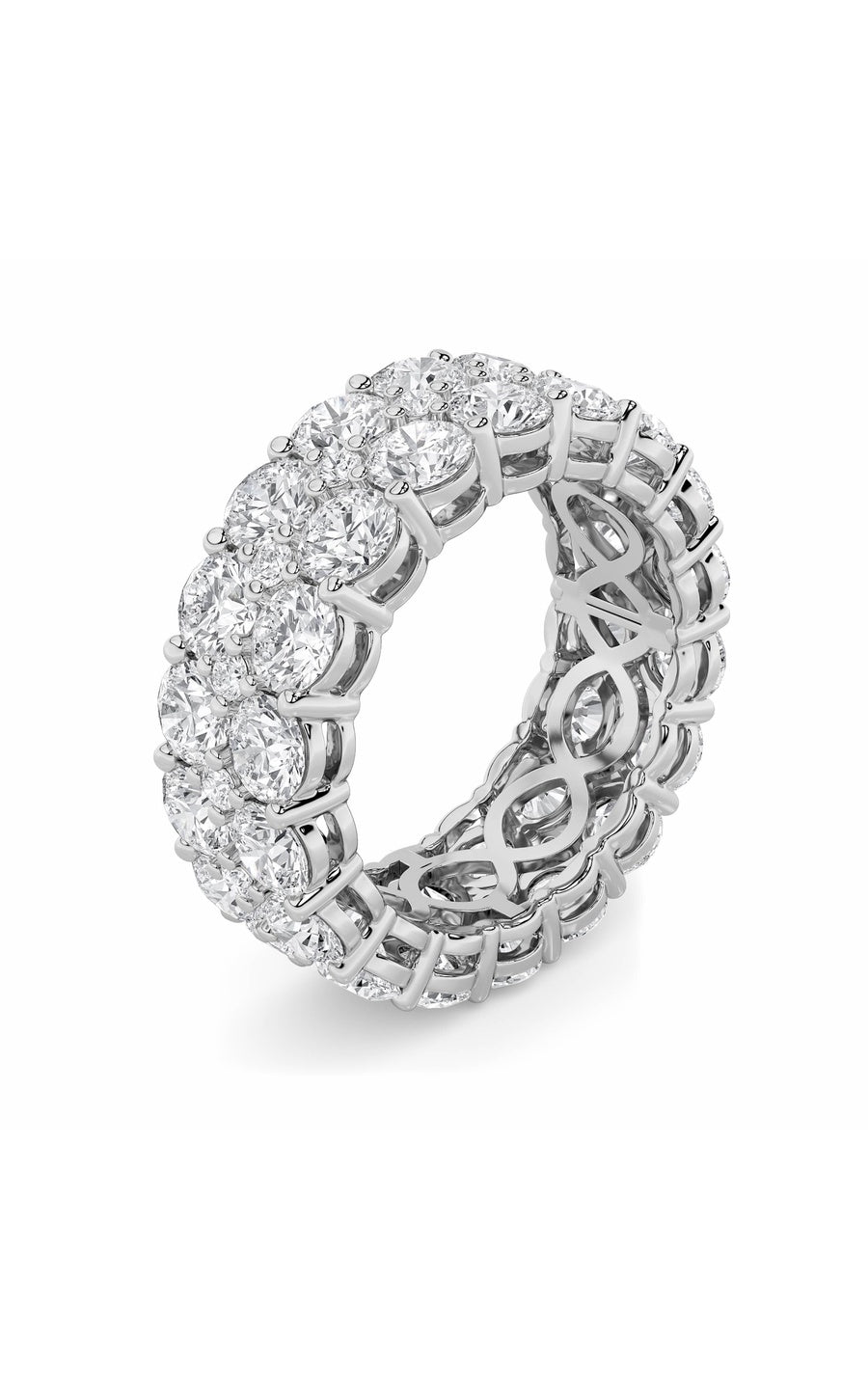 8Cttw Round Shaped Lab Grown Diamond (F/VS) Eternity Band Ring in 14K Gold
