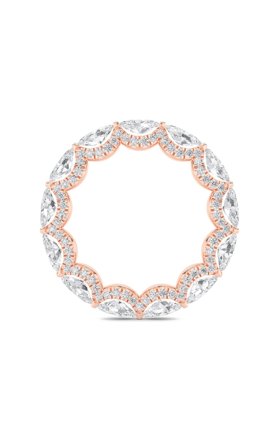 2.5Cttw Marquise Shaped Lab Grown Diamond (F/VS) Eternity Band Ring in 14K Gold