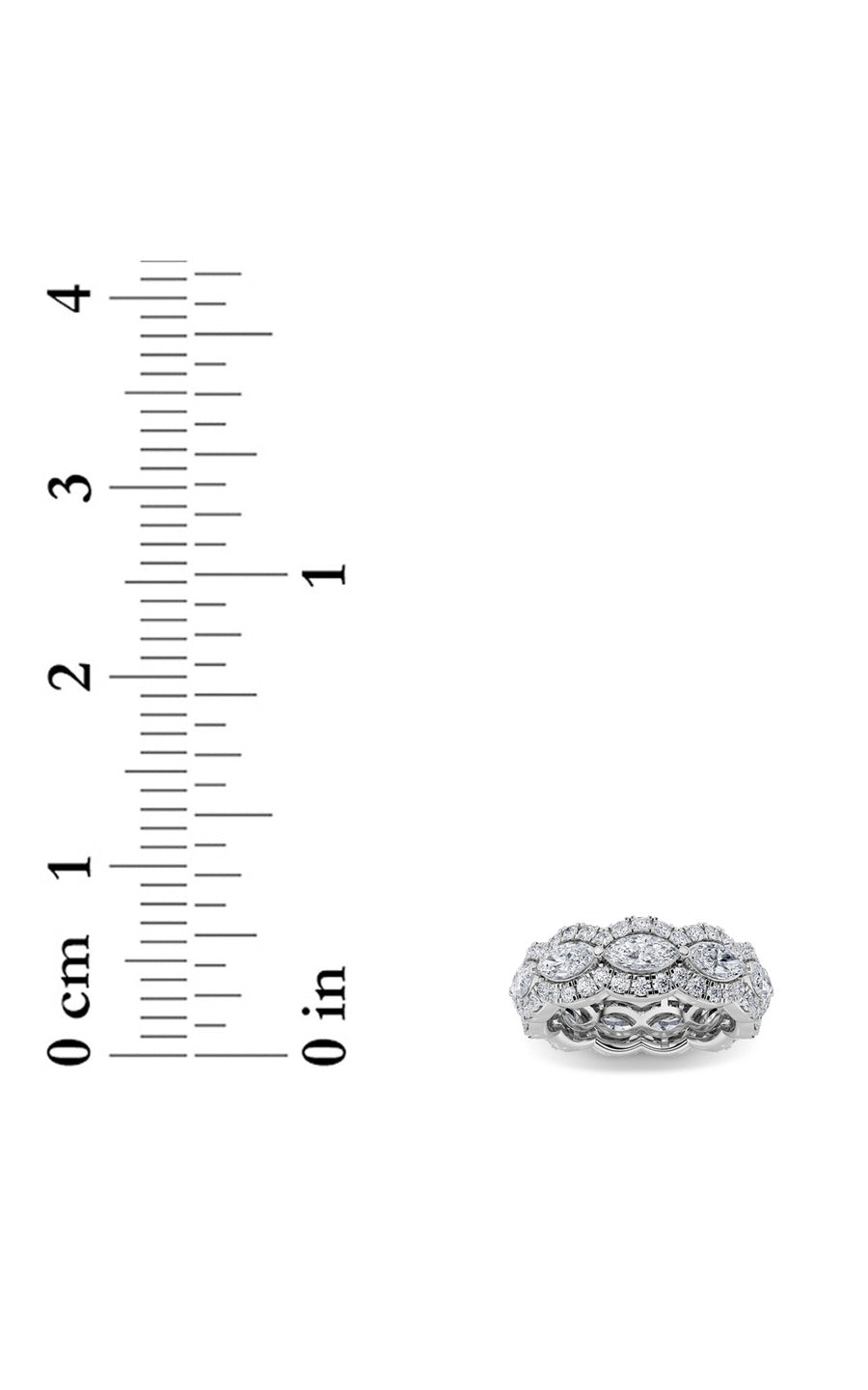 4Cttw Marquise Shaped Lab Grown Diamond (F/VVS) Eternity Band Ring in 14K Gold