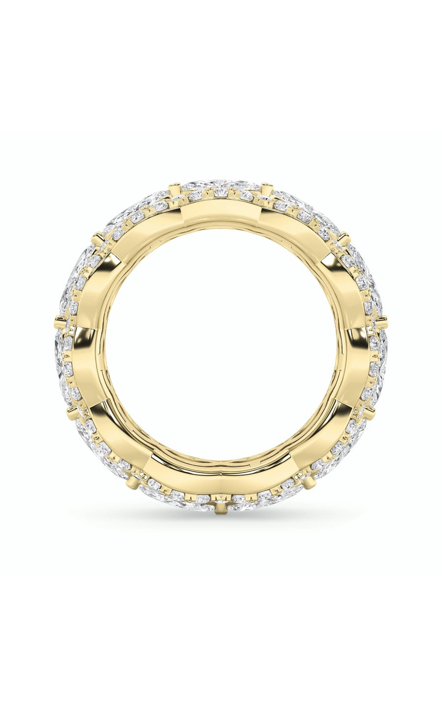 4Cttw Marquise Shaped Lab Grown Diamond (F/VVS) Eternity Band Ring in 14K Gold