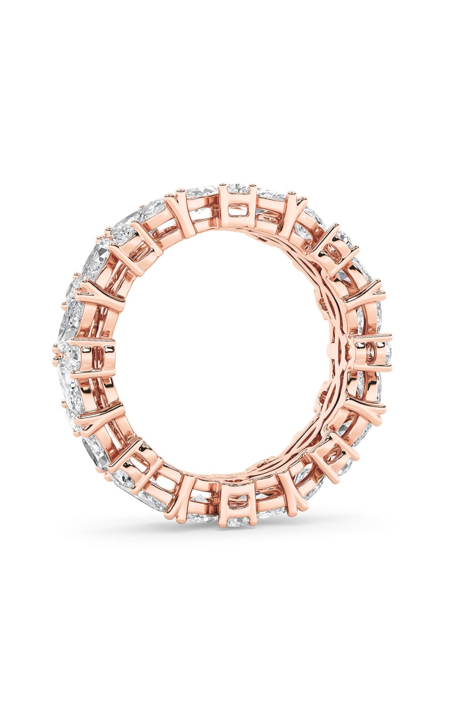 3Cttw Marquise Shaped Lab Grown Diamond (F/VVS) Eternity Band Ring in 14K Gold